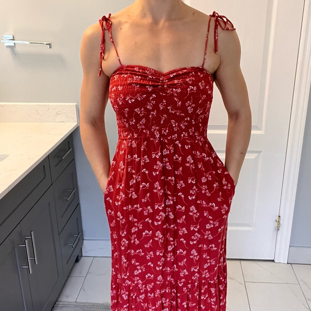 Red Floral Women's Dress